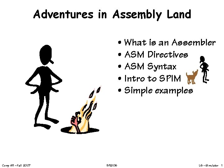 Adventures in Assembly Land • What is an Assembler • ASM Directives • ASM