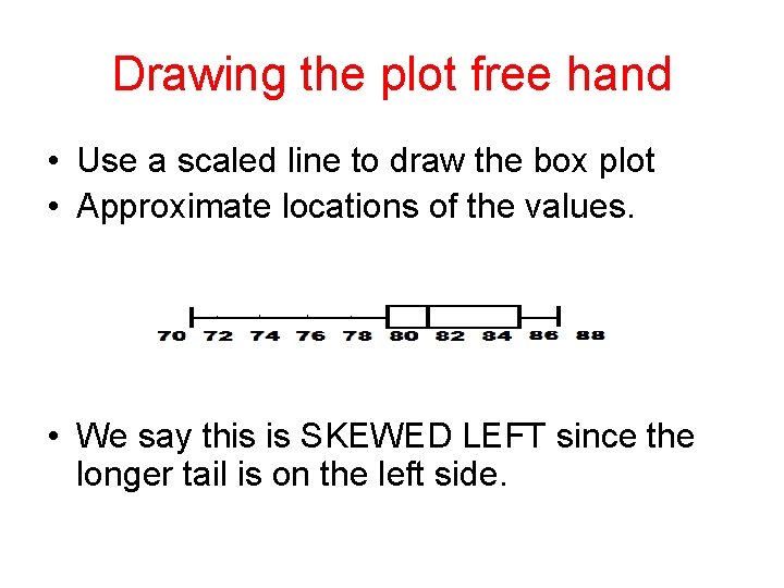 Drawing the plot free hand • Use a scaled line to draw the box