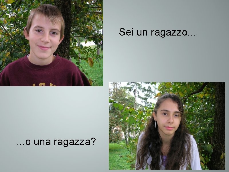 Sei un ragazzo. . . o una ragazza? 