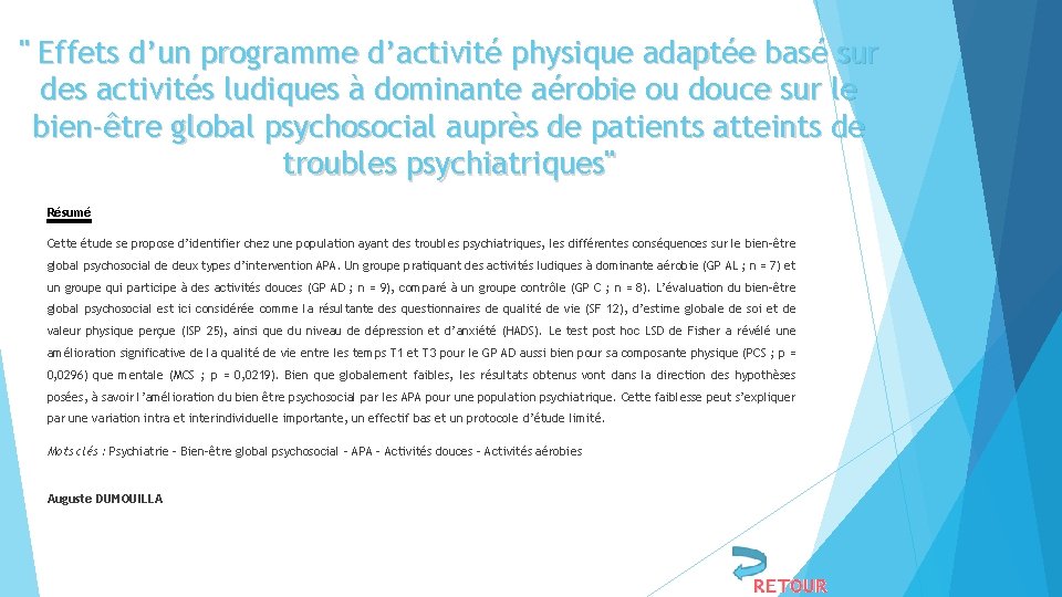 " Effets d’un programme d’activité physique adaptée basé sur des activités ludiques à dominante