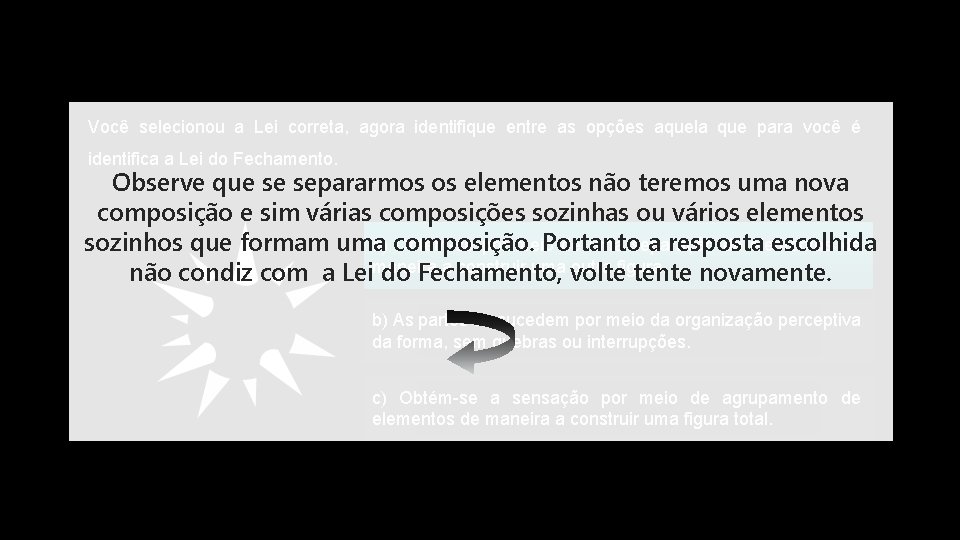 Você selecionou a Lei correta, agora identifique entre as opções aquela que para você