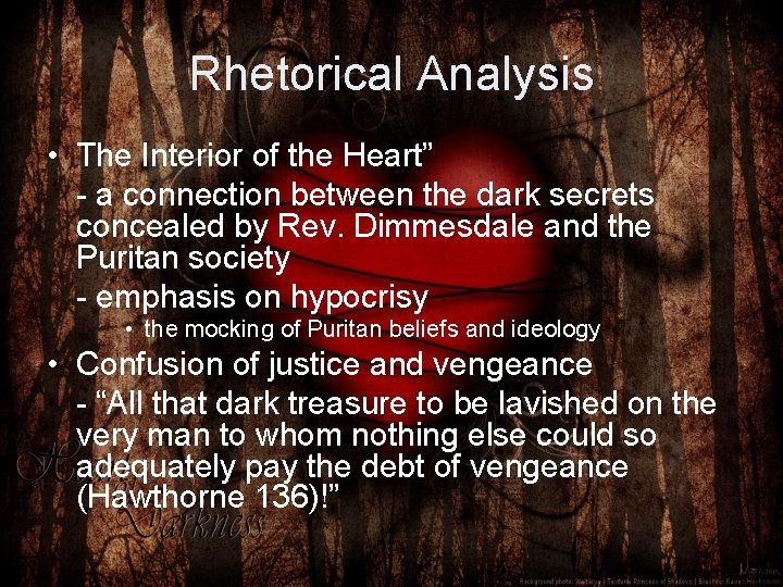 Rhetorical Analysis • The Interior of the Heart” - a connection between the dark Rhetorical Analysis • The Interior of the Heart” - a connection between the dark
