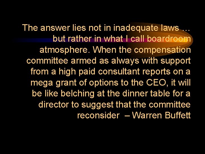The answer lies not in inadequate laws … but rather in what I call