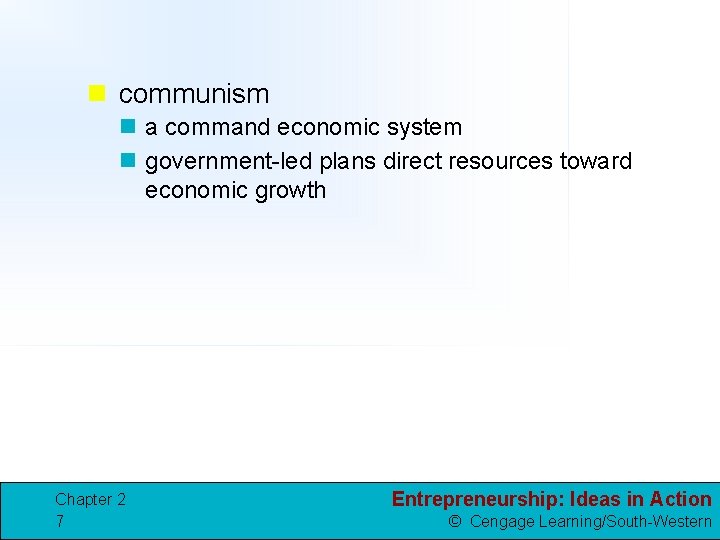 n communism n a command economic system n government-led plans direct resources toward economic