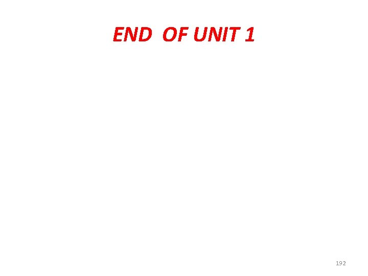 END OF UNIT 1 192 