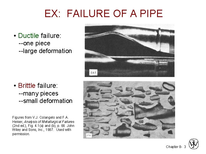 EX: FAILURE OF A PIPE • Ductile failure: --one piece --large deformation • Brittle EX: FAILURE OF A PIPE • Ductile failure: --one piece --large deformation • Brittle