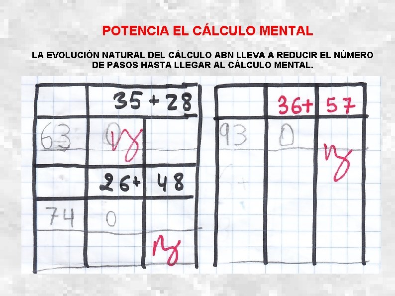 POTENCIA EL CÁLCULO MENTAL LA EVOLUCIÓN NATURAL DEL CÁLCULO ABN LLEVA A REDUCIR EL