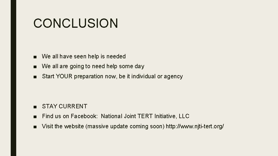CONCLUSION ■ We all have seen help is needed ■ We all are going CONCLUSION ■ We all have seen help is needed ■ We all are going