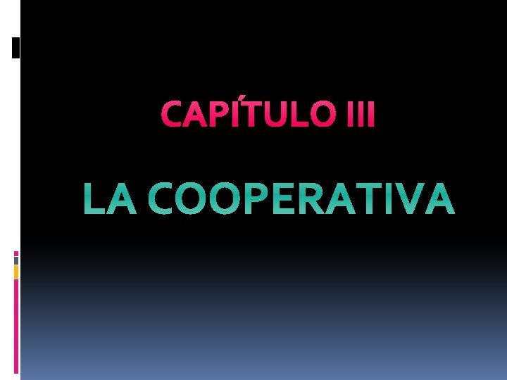 CAPÍTULO III LA COOPERATIVA 