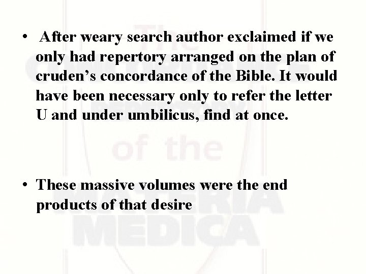 • After weary search author exclaimed if we only had repertory arranged on • After weary search author exclaimed if we only had repertory arranged on
