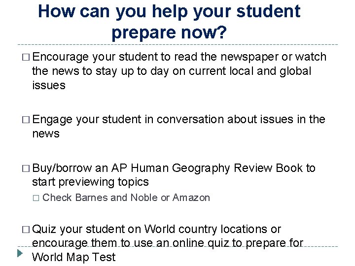 How can you help your student prepare now? � Encourage your student to read