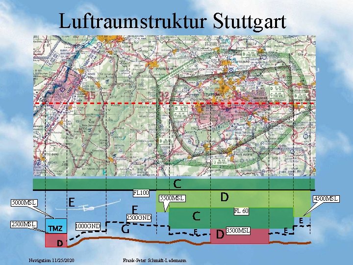 Luftraumstruktur Stuttgart E 5000 MSL 2500 MSL FL 100 TMZ D Navigation 11/25/2020 E