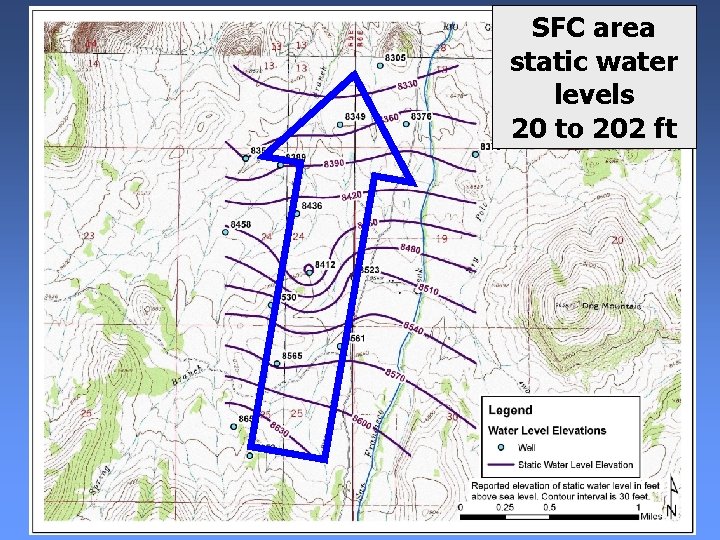 SFC area static water levels 20 to 202 ft SFC area static water levels 20 to 202 ft