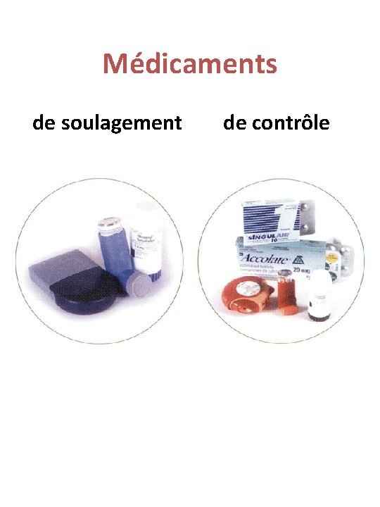 Médicaments de soulagement de contrôle 