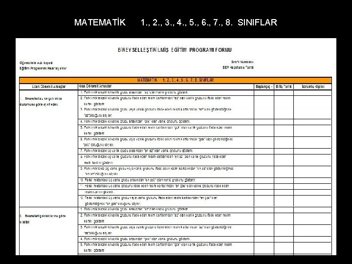 MATEMATİK 1. , 2. , 3. , 4. , 5. , 6. , 7.