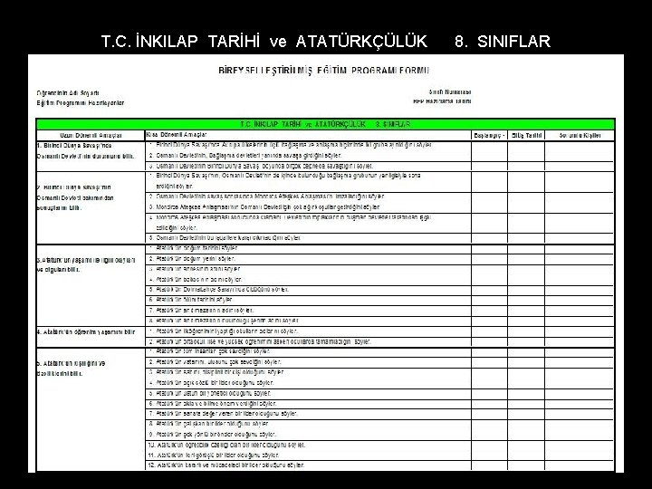 T. C. İNKILAP TARİHİ ve ATATÜRKÇÜLÜK 8. SINIFLAR 