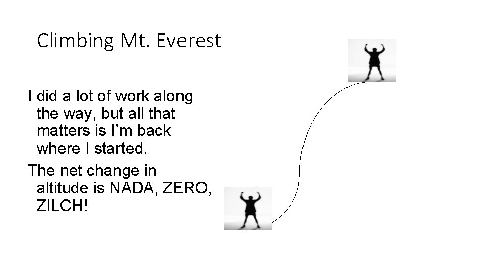 Climbing Mt. Everest I did a lot of work along the way, but all