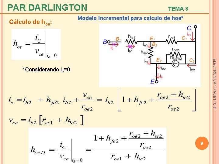 PAR DARLINGTON Cálculo de hoe: TEMA 8 Modelo Incremental para calculo de hoe* ELECTRONICA
