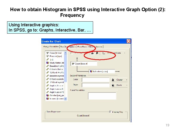 How to obtain Histogram in SPSS using Interactive Graph Option (2): Frequency Using Interactive