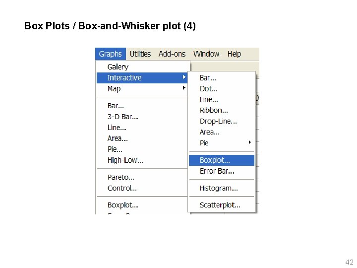 Box Plots / Box-and-Whisker plot (4) 42 