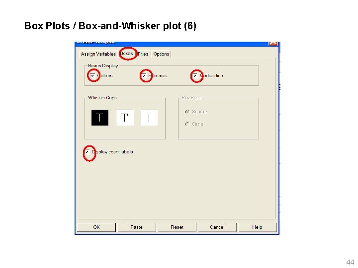 Box Plots / Box-and-Whisker plot (6) 44 