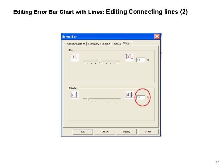 Editing Error Bar Chart with Lines: Editing Connecting lines (2) 74 