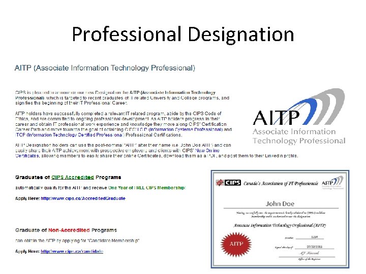 Professional Designation 