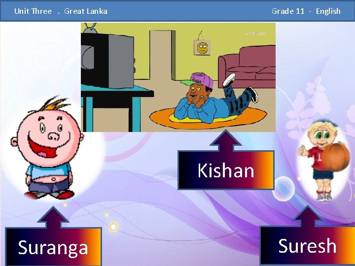  Unit Three . Great Lanka Grade 11 - English Kishan Suranga Suresh 