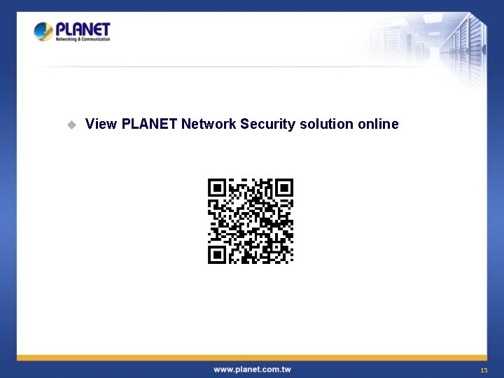 u View PLANET Network Security solution online 15 