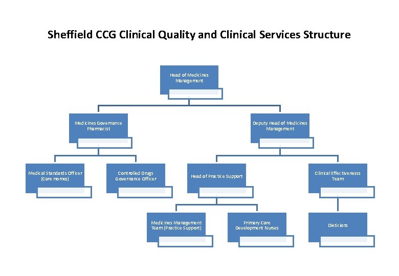 Sheffield CCG Clinical Quality and Clinical Services Structure Head of Medicines Management Medicines Governance