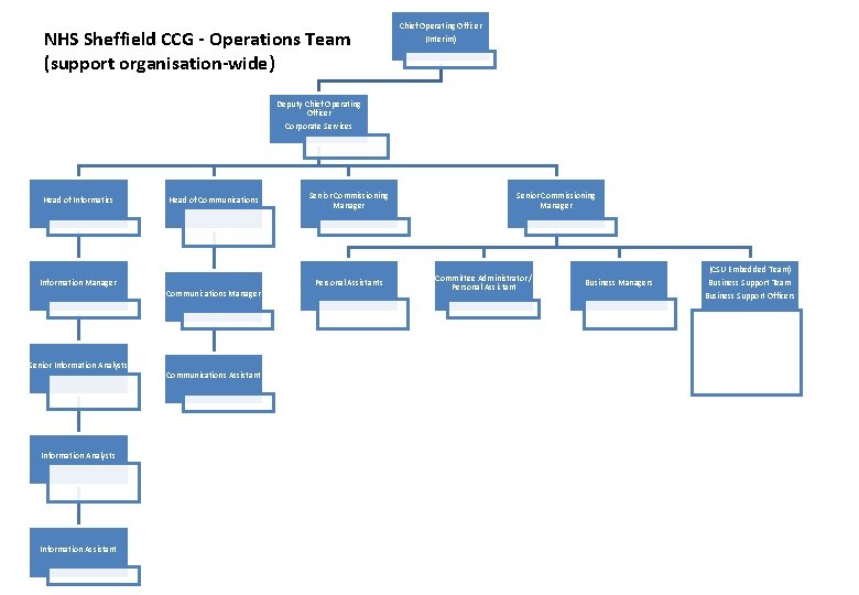 NHS Sheffield CCG - Operations Team (support organisation-wide) Chief Operating Officer (Interim) Deputy Chief