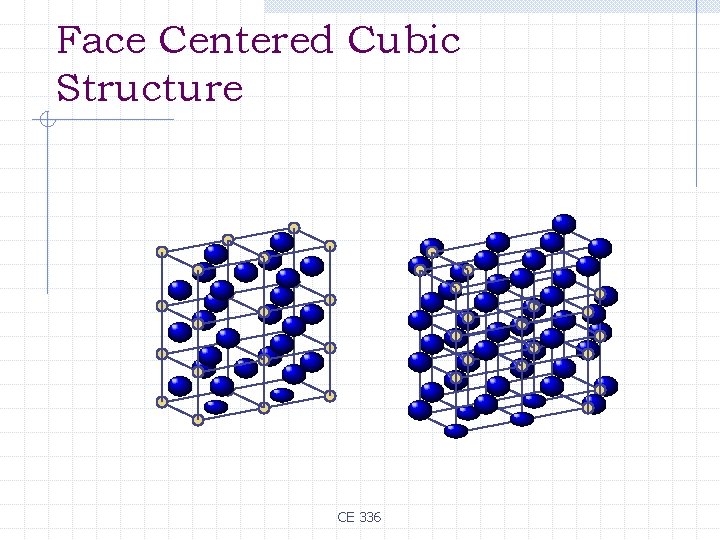 Face Centered Cubic Structure CE 336 