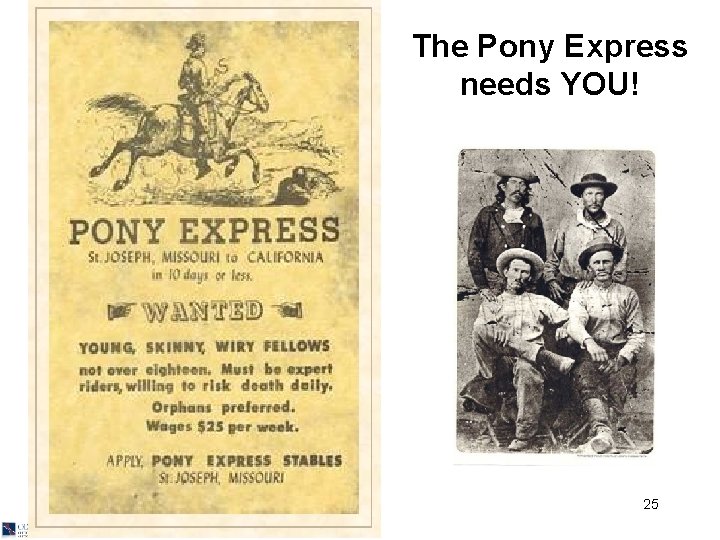 The Pony Express needs YOU! 25 © 2012 Skip Reedy 