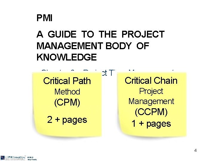 PMI A GUIDE TO THE PROJECT MANAGEMENT BODY OF KNOWLEDGE Chapter 6 – Project