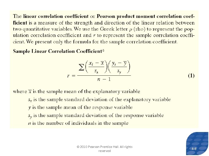 © 2010 Pearson Prentice Hall. All rights reserved 4 -8 