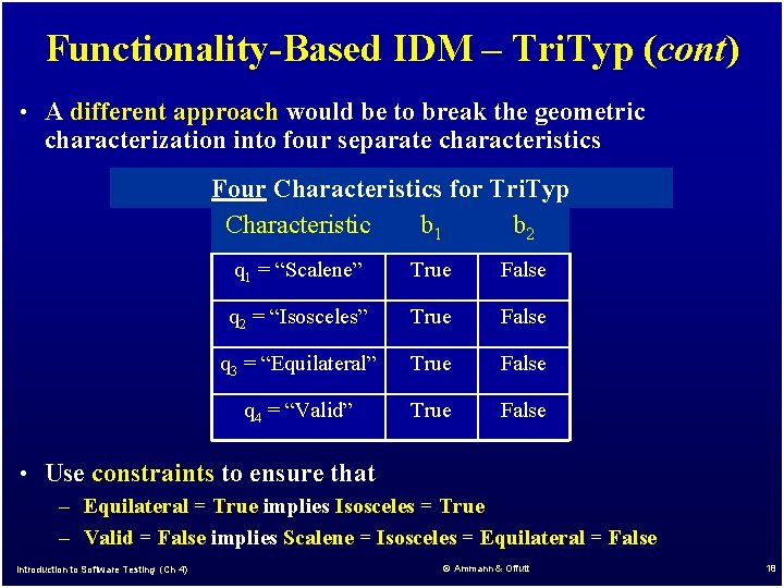 Functionality-Based IDM – Tri. Typ (cont) • A different approach would be to break