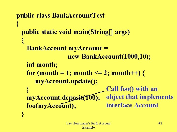 public class Bank. Account. Test { public static void main(String[] args) { Bank. Account