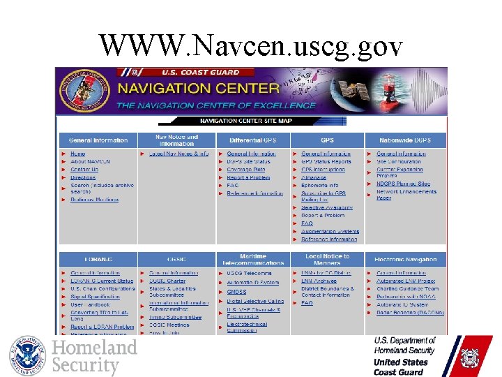 WWW. Navcen. uscg. gov 