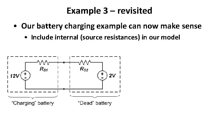 Example 3 – revisited • Our battery charging example can now make sense •
