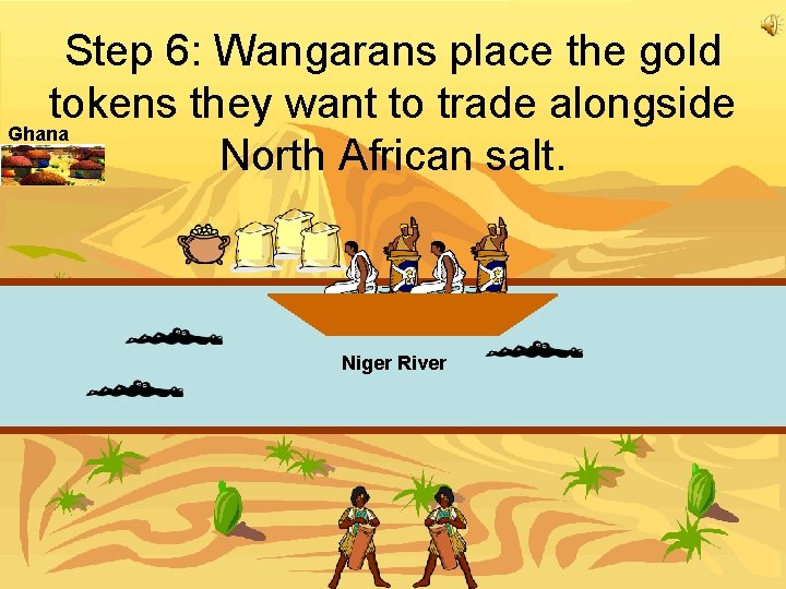 Step 6: Wangarans place the gold tokens they want to trade alongside Ghana North