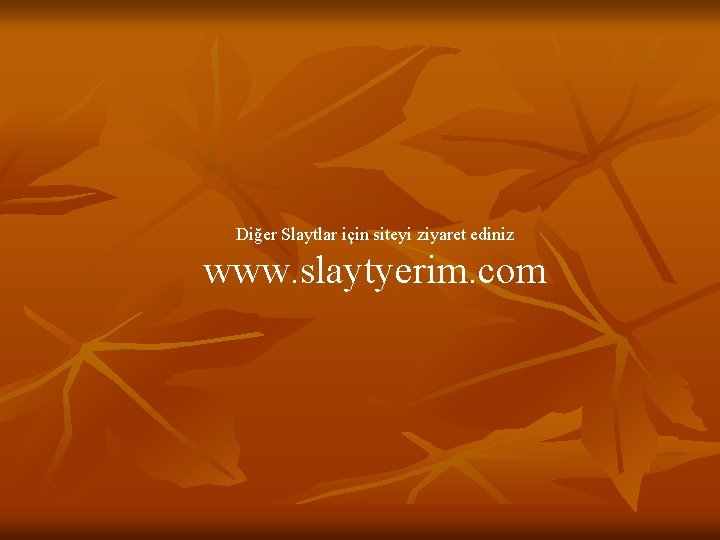 Diğer Slaytlar için siteyi ziyaret ediniz www. slaytyerim. com 