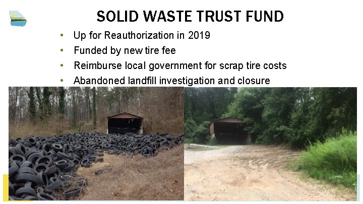 SOLID WASTE TRUST FUND • • Up for Reauthorization in 2019 Funded by new SOLID WASTE TRUST FUND • • Up for Reauthorization in 2019 Funded by new