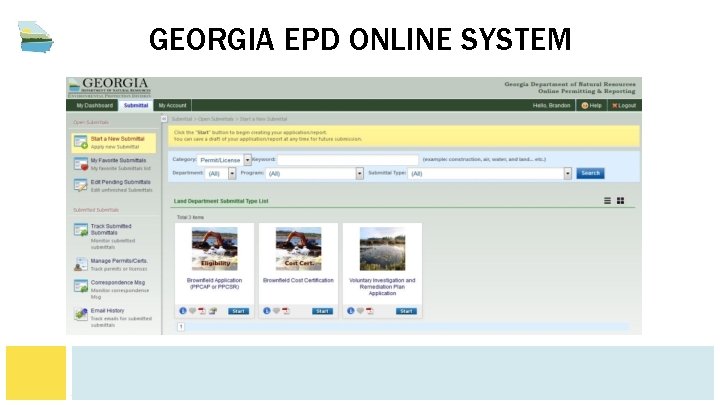 GEORGIA EPD ONLINE SYSTEM GEORGIA EPD ONLINE SYSTEM