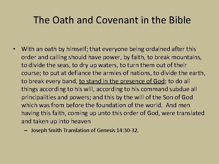The Oath and Covenant in the Bible • With an oath by himself; that The Oath and Covenant in the Bible • With an oath by himself; that