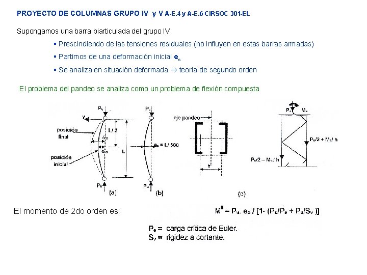 PROYECTO DE COLUMNAS GRUPO IV y V A-E. 4 y A-E. 6 CIRSOC 301