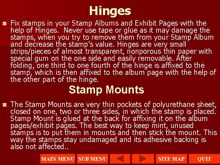 Hinges n Fix stamps in your Stamp Albums and Exhibit Pages with the help