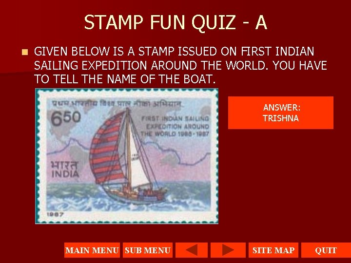 STAMP FUN QUIZ - A n GIVEN BELOW IS A STAMP ISSUED ON FIRST