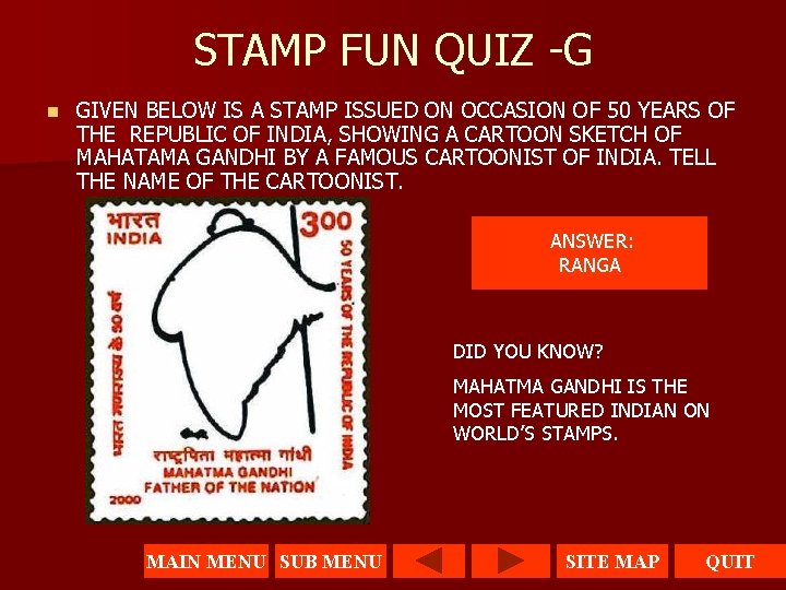 STAMP FUN QUIZ -G n GIVEN BELOW IS A STAMP ISSUED ON OCCASION OF