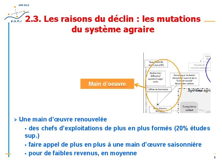 2. 3. Les raisons du déclin : les mutations du système agraire Ø Une