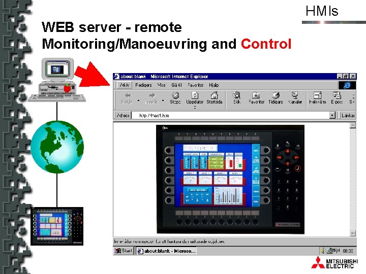 HMIs WEB server - remote Monitoring/Manoeuvring and Control W. W. W. 